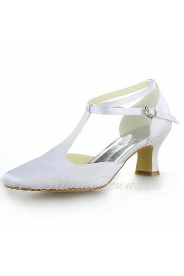 Women's Shoes Heels Square Toe Kitten Heel Satin Pumps with Buckle Wedding Shoes More Colors available