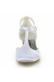 Women's Shoes Heels Square Toe Kitten Heel Satin Pumps with Buckle Wedding Shoes More Colors available