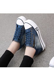 Women's Shoes Wedge Heel Comfort Round Toe All Match Fashion Sneakers