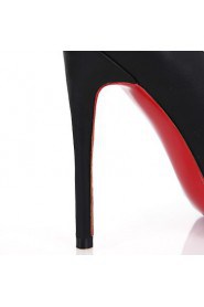 Women's Shoes Leather Stiletto Heel Heels / Pointed Toe Heels Wedding / Party & Evening / Casual Black