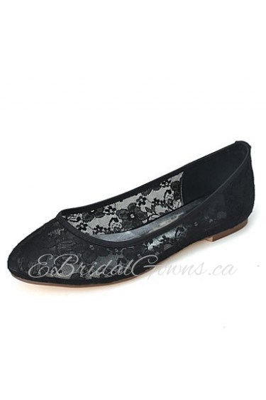 Women's Wedding Shoes Round Toe Flats Wedding/Party & Evening Black/Ivory/Pink/White