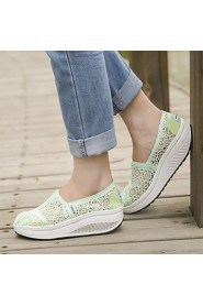 Women's Shoes Lace Wedge Heel Platform/Crib Shoes Fashion Sneakers Outdoor/Blue/Yellow/Green/Red/Gray/Beige