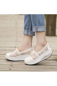 Women's Shoes Lace Wedge Heel Platform/Crib Shoes Fashion Sneakers Outdoor/Blue/Yellow/Green/Red/Gray/Beige