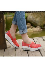 Women's Shoes Lace Wedge Heel Platform/Crib Shoes Fashion Sneakers Outdoor/Blue/Yellow/Green/Red/Gray/Beige