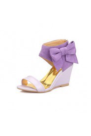 Women's Shoes Heel Wedges / Heels / Peep Toe Sandals / Heels Outdoor / Dress / Casual Pink / Purple / Almond