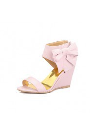 Women's Shoes Heel Wedges / Heels / Peep Toe Sandals / Heels Outdoor / Dress / Casual Pink / Purple / Almond