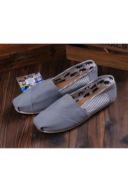 Women's/Men's/Lovers' Shoes Canvas Flat Heel Comfort Loafers Outdoor/Office & Career/Casual Black/Blue/Red/Gray