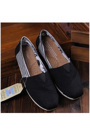 Women's/Men's/Lovers' Shoes Canvas Flat Heel Comfort Loafers Outdoor/Office & Career/Casual Black/Blue/Red/Gray