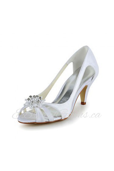 Satin Stiletto Heel Pumps Sandals with Rhinestone Wedding Shoes(More Colors)