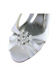 Satin Stiletto Heel Pumps Sandals with Rhinestone Wedding Shoes(More Colors)