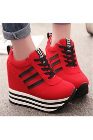 Women's Shoes Flat Heel Round Toe Fashion Sneakers Casual Black/Red/White