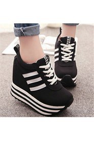 Women's Shoes Flat Heel Round Toe Fashion Sneakers Casual Black/Red/White