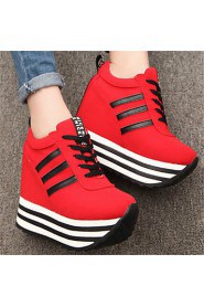 Women's Shoes Flat Heel Round Toe Fashion Sneakers Casual Black/Red/White