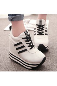 Women's Shoes Flat Heel Round Toe Fashion Sneakers Casual Black/Red/White