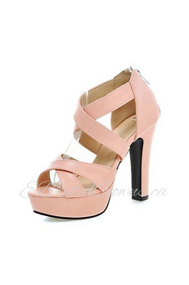 Women's Shoes Chunky Heel Platform/Open Toe Sandals Party & Evening/Dress Black/Pink/Purple/Beige