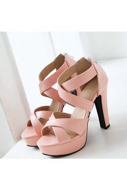 Women's Shoes Chunky Heel Platform/Open Toe Sandals Party & Evening/Dress Black/Pink/Purple/Beige