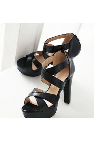 Women's Shoes Chunky Heel Platform/Open Toe Sandals Party & Evening/Dress Black/Pink/Purple/Beige