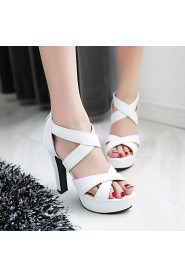 Women's Shoes Chunky Heel Platform/Open Toe Sandals Party & Evening/Dress Black/Pink/Purple/Beige