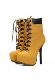 Women's Shoes Platform Round Toe Stiletto Heel Ankle Boots