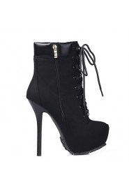 Women's Shoes Platform Round Toe Stiletto Heel Ankle Boots