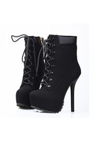 Women's Shoes Platform Round Toe Stiletto Heel Ankle Boots