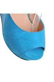 Women's Shoes Heel Wedges / Heels / Peep Toe / Platform Sandals / Heels Outdoor / Dress / CasualBlack / Blue / Almond