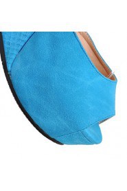 Women's Shoes Heel Wedges / Heels / Peep Toe / Platform Sandals / Heels Outdoor / Dress / CasualBlack / Blue / Almond