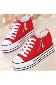 Women's Shoes Flat Heel Round Toe Fashion Sneakers Casual Black/Blue/Red/White