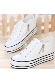 Women's Shoes Flat Heel Round Toe Fashion Sneakers Casual Black/Blue/Red/White