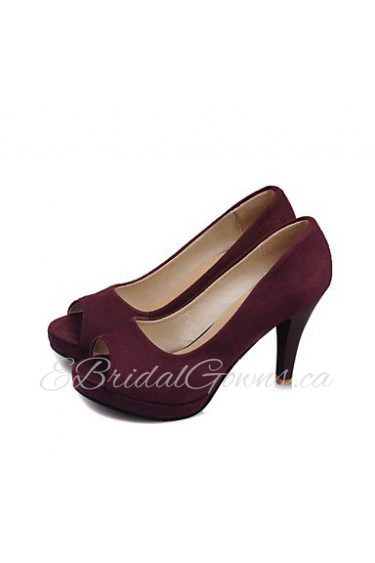 Women's Shoes Cone Heel Peep Toe Pumps/Heels Office & Career/Dress Black/Purple/Burgundy