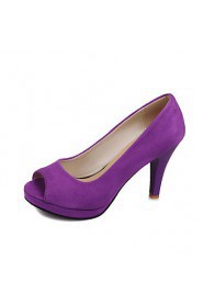 Women's Shoes Cone Heel Peep Toe Pumps/Heels Office & Career/Dress Black/Purple/Burgundy