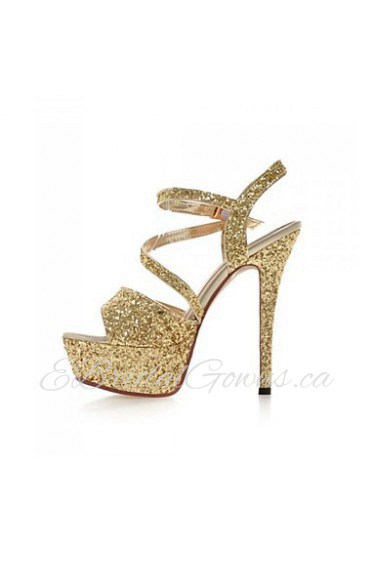 Women's Shoes Customized Materials Stiletto Heel Heels / Peep Toe / Platform Sandals Wedding / Party & Evening