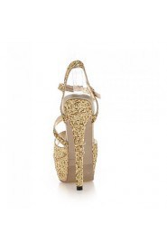 Women's Shoes Customized Materials Stiletto Heel Heels / Peep Toe / Platform Sandals Wedding / Party & Evening