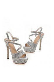 Women's Shoes Customized Materials Stiletto Heel Heels / Peep Toe / Platform Sandals Wedding / Party & Evening