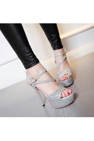 Women's Shoes Customized Materials Stiletto Heel Heels / Peep Toe / Platform Sandals Wedding / Party & Evening