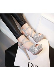 Women's Shoes Customized Materials Stiletto Heel Heels / Peep Toe / Platform Sandals Wedding / Party & Evening