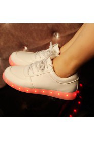 Women's Shoes Leatherette Flat Heel Round Toe Fashion Sneakers Outdoor / Casual / Athletic White