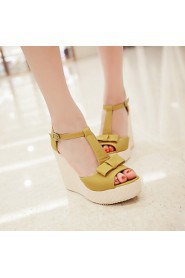 Women's Shoes Heel Wedges / Heels / Peep Toe / Platform Sandals / Dress / Casual Yellow / Pink / Beige/668