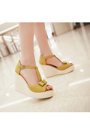 Women's Shoes Heel Wedges / Heels / Peep Toe / Platform Sandals / Dress / Casual Yellow / Pink / Beige/668