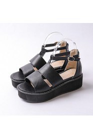 Women's Shoes Platform Platform / T-Strap / Creepers Sandals Outdoor / Dress / Casual Black / Red / White