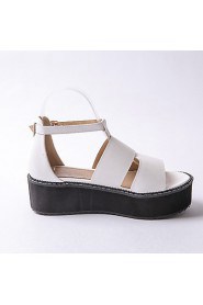 Women's Shoes Platform Platform / T-Strap / Creepers Sandals Outdoor / Dress / Casual Black / Red / White