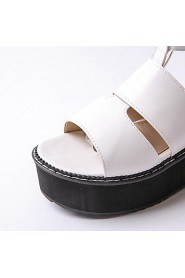 Women's Shoes Platform Platform / T-Strap / Creepers Sandals Outdoor / Dress / Casual Black / Red / White