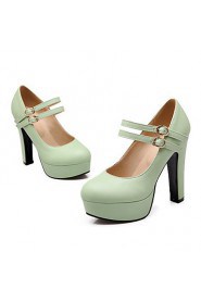 Women's Shoes Stiletto Heel Heels/Platform/Round Toe Pumps/Heels Office & Career/Dress Green/Pink/Purple/Beige