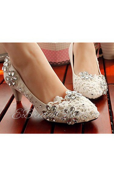 Women's Shoes Leather Low Heel Heels/Round Toe Pumps/Heels Wedding/Party & Evening White