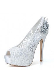 Women's Wedding Shoes Heels/Peep Toe/Platform Heels Wedding/Party & Evening Black/Pink/Ivory/White