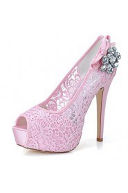 Women's Wedding Shoes Heels/Peep Toe/Platform Heels Wedding/Party & Evening Black/Pink/Ivory/White