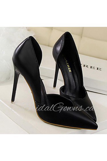 Women's Shoes Leatherette Stiletto Heel Heels Heels Casual Black / Yellow / Pink / Red / White / Gray