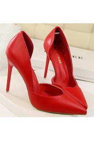 Women's Shoes Leatherette Stiletto Heel Heels Heels Casual Black / Yellow / Pink / Red / White / Gray