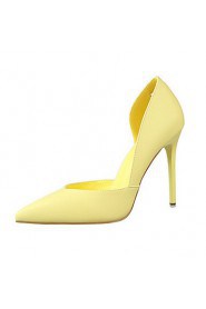 Women's Shoes Leatherette Stiletto Heel Heels Heels Casual Black / Yellow / Pink / Red / White / Gray