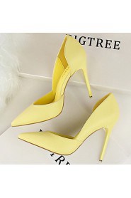 Women's Shoes Leatherette Stiletto Heel Heels Heels Casual Black / Yellow / Pink / Red / White / Gray